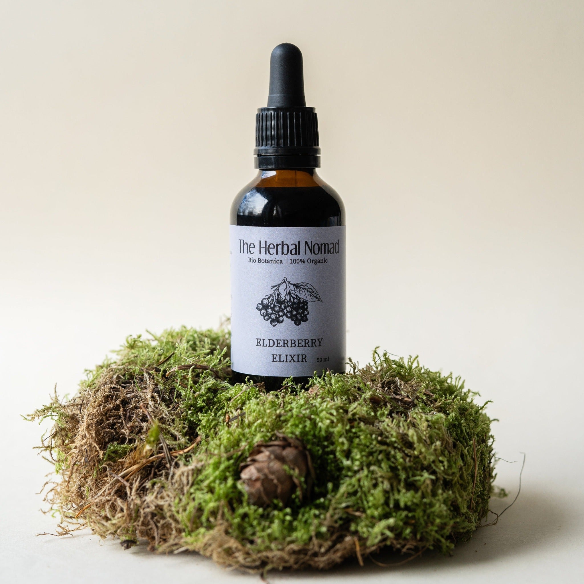 Elderberry elxir. Handcrafted with fresh Elderberries.