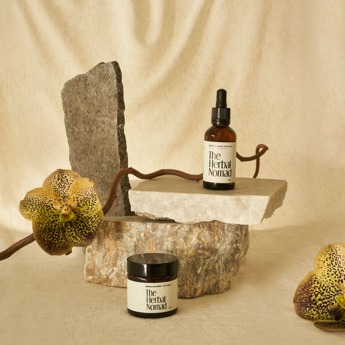 Hair&amp;Face duo. Handcrafted hair oil with the hibiscus face balm. The perfect gift set.