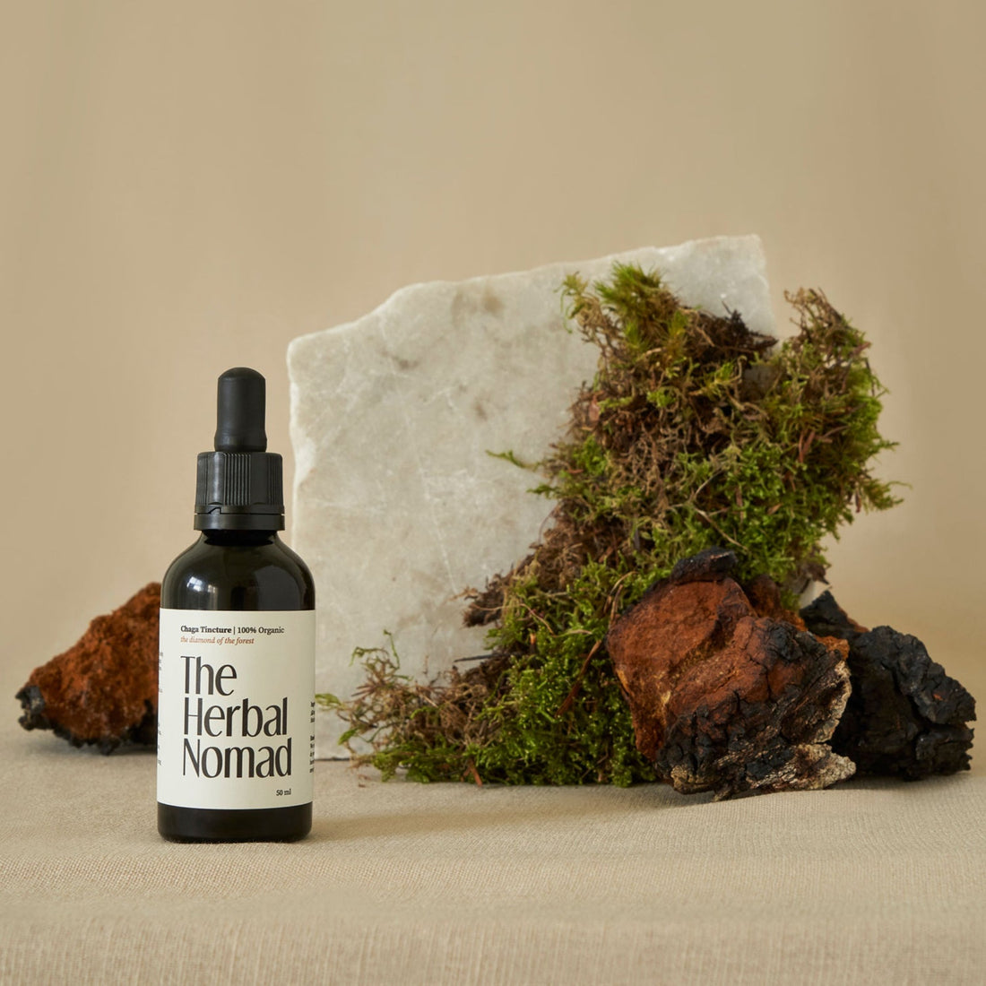 Chaga Tincture, 100% Organic and handcrafted.