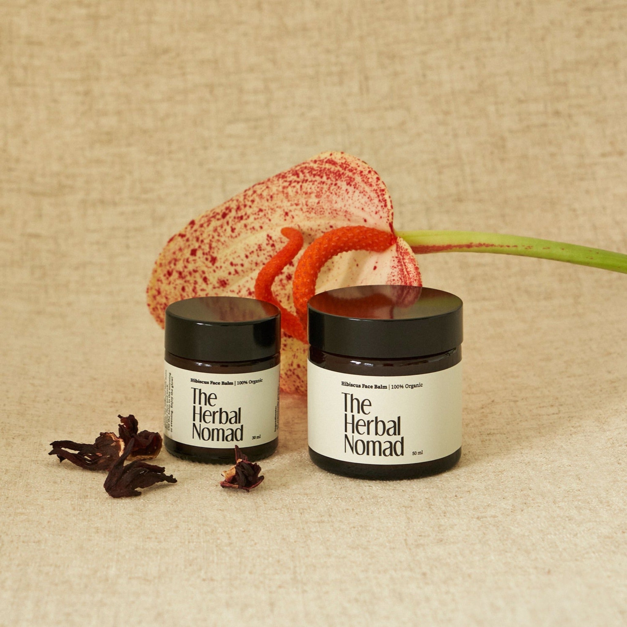 The Hibiscus face balm, Handcrafted with hibiscus and raspberry seed oil. 100% organic