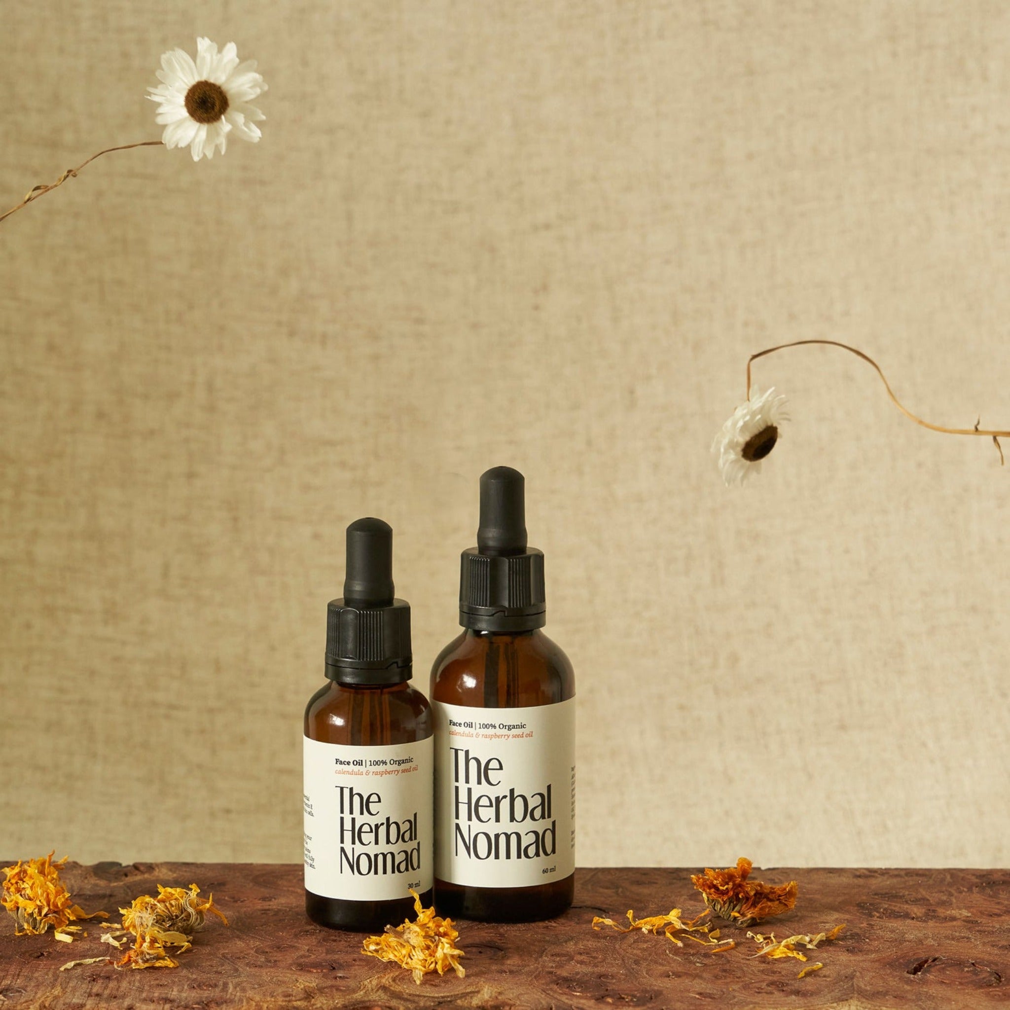 Face Oil, handcrafted with Calendula and raspberry oil. 100% Organic