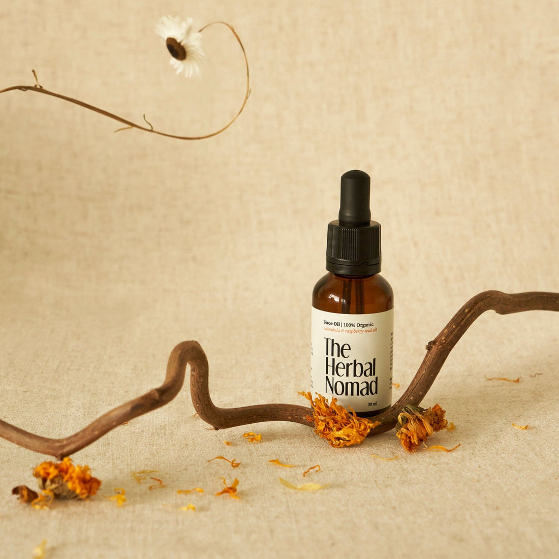 Face Oil, handcrafted with Calendula and raspberry oil. 100% Organic.