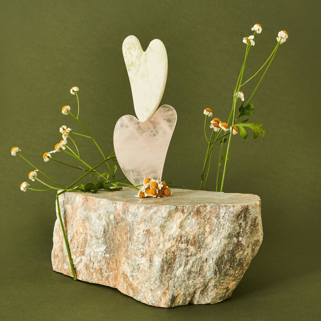 Gua-sha stone. Face Massage tool.