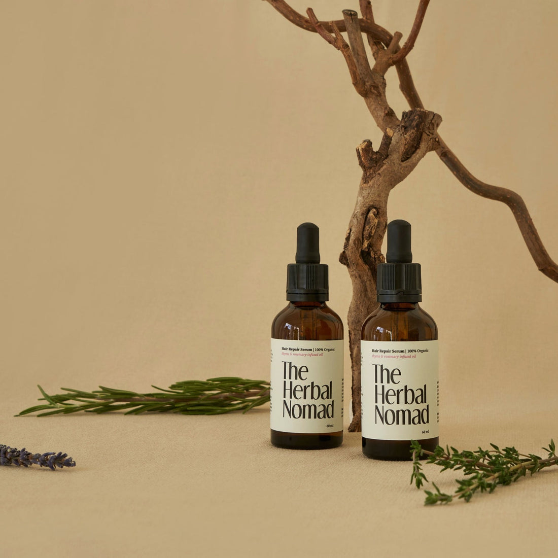 The Hair repair, handcrafted hair oil with, Lavender, thyme and rosemary. 100% Organic.